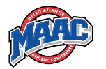 The logo features the acronym MAAC in bold blue letters with a red circular band around it containing the words Metro Atlantic Athletic Conference. Description generated by AI
