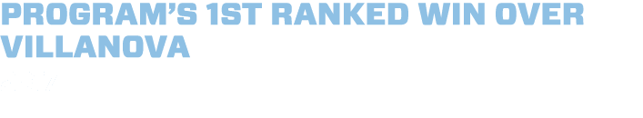 PROGRAM’S 1ST RANKED WIN OVER VILLANOVA 2017