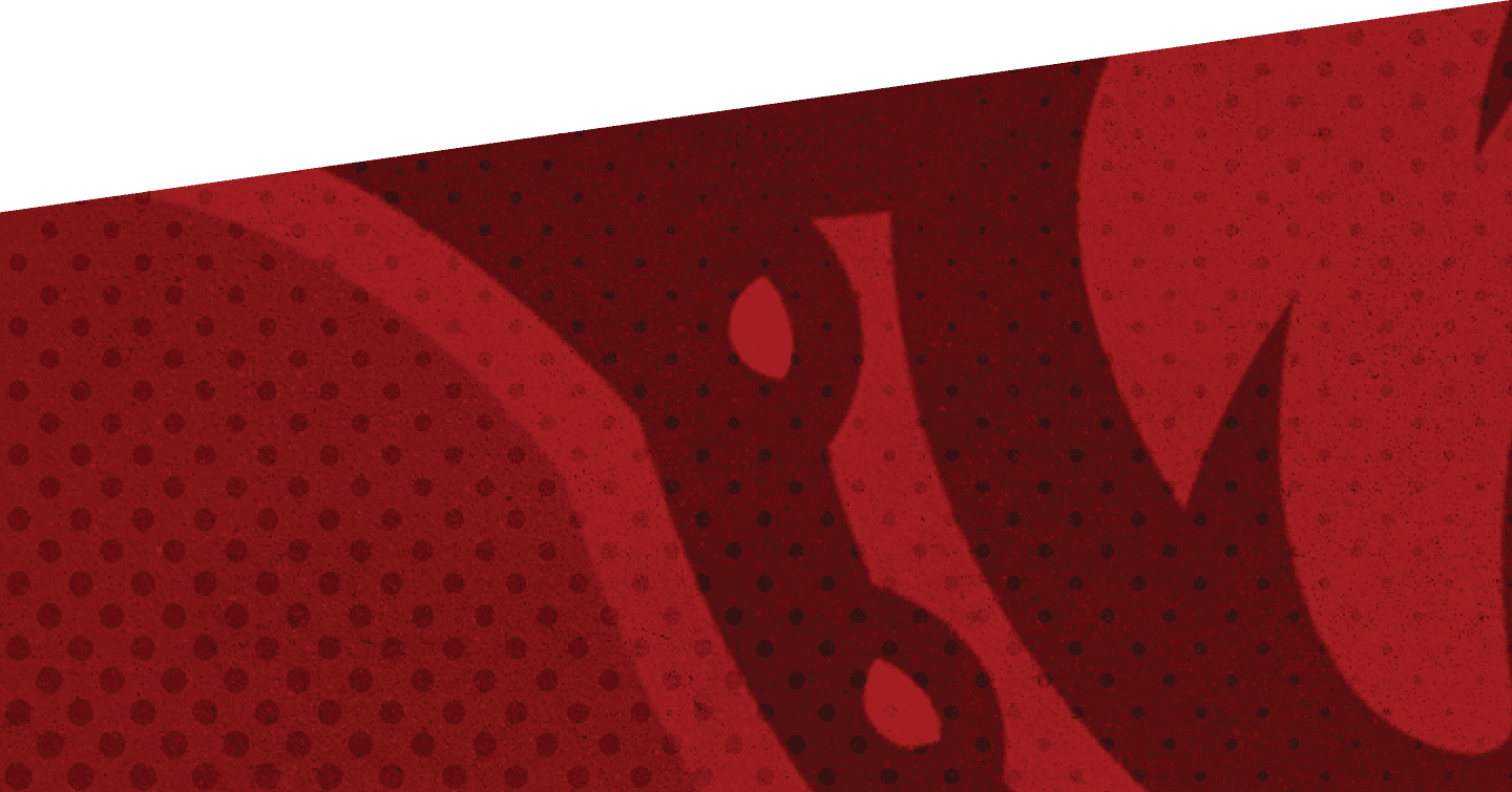 A red and white dog logo with a pink nose. AI generated content