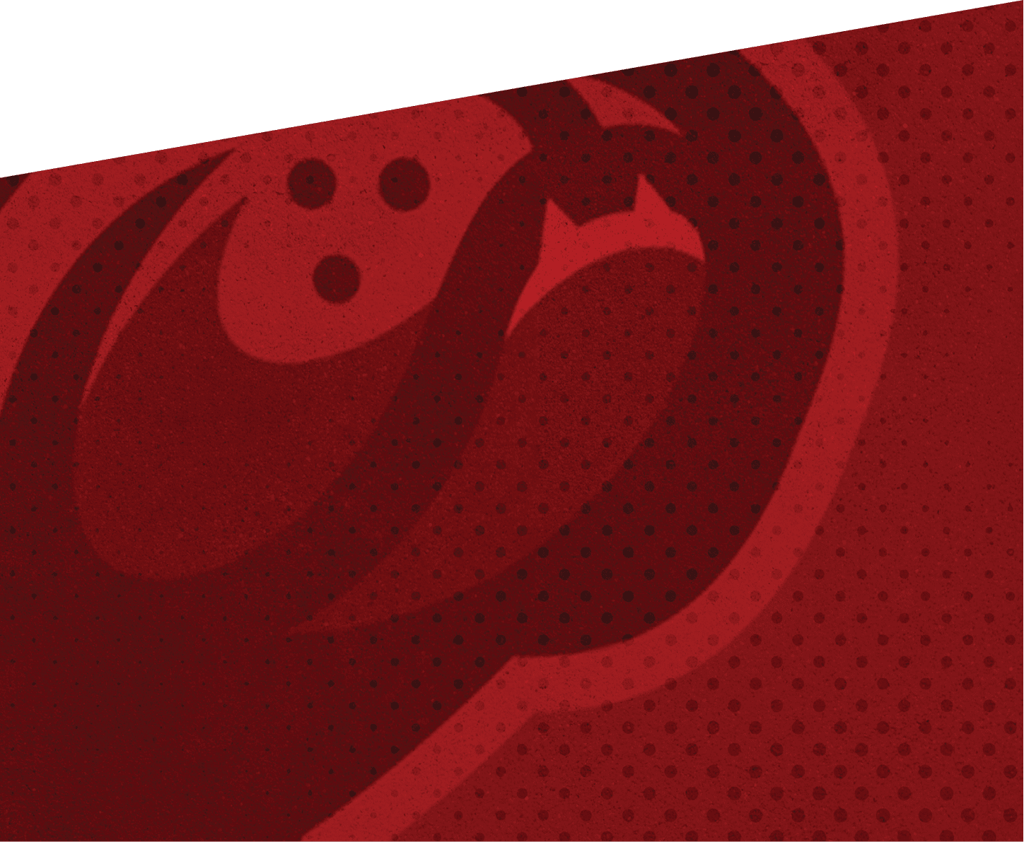 A red and white dog logo with a pink nose. AI generated content
