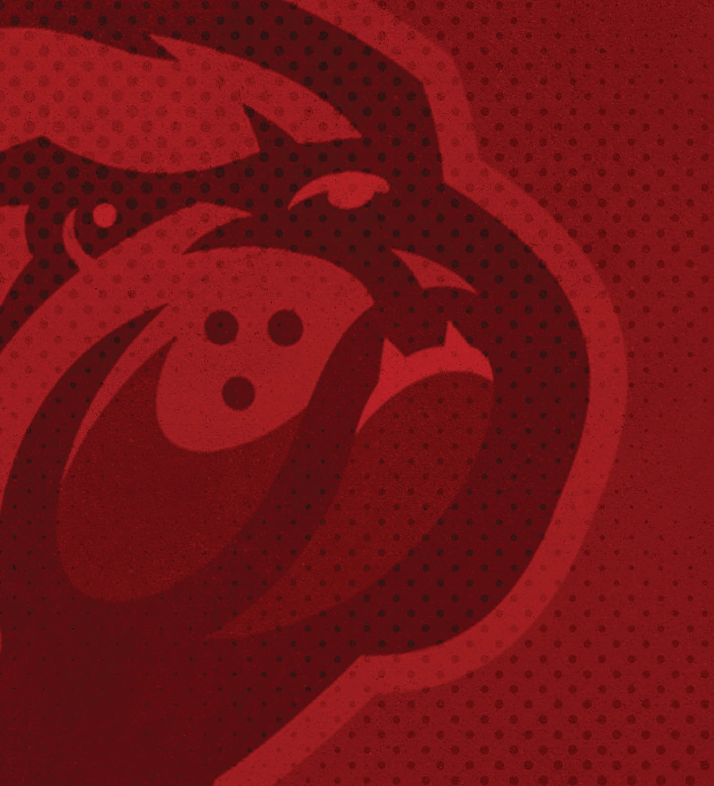 A red and white dog logo with a pink nose. AI generated content
