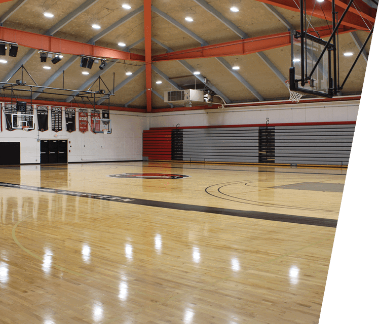 A basketball court with a hoop and a net. AI generated content