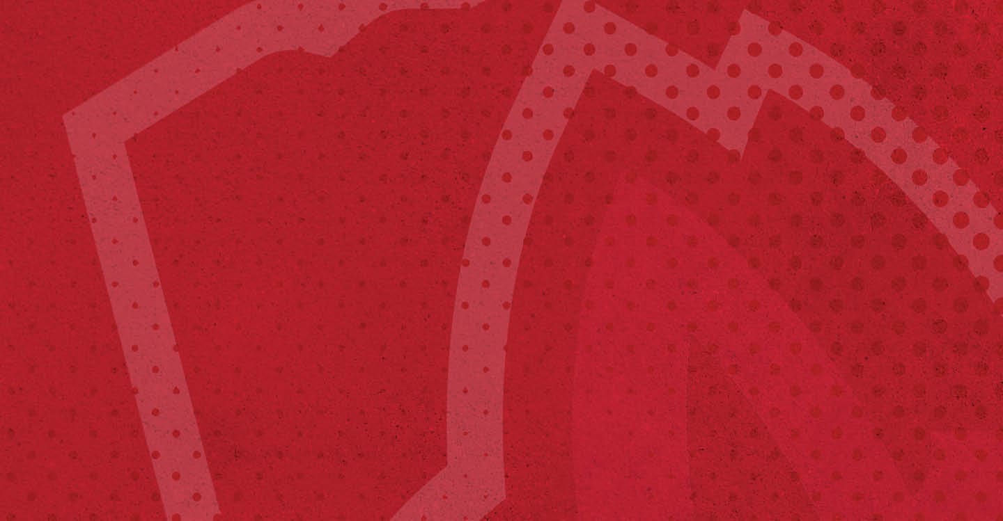 A red and white logo of a wolf with a red nose. AI generated content