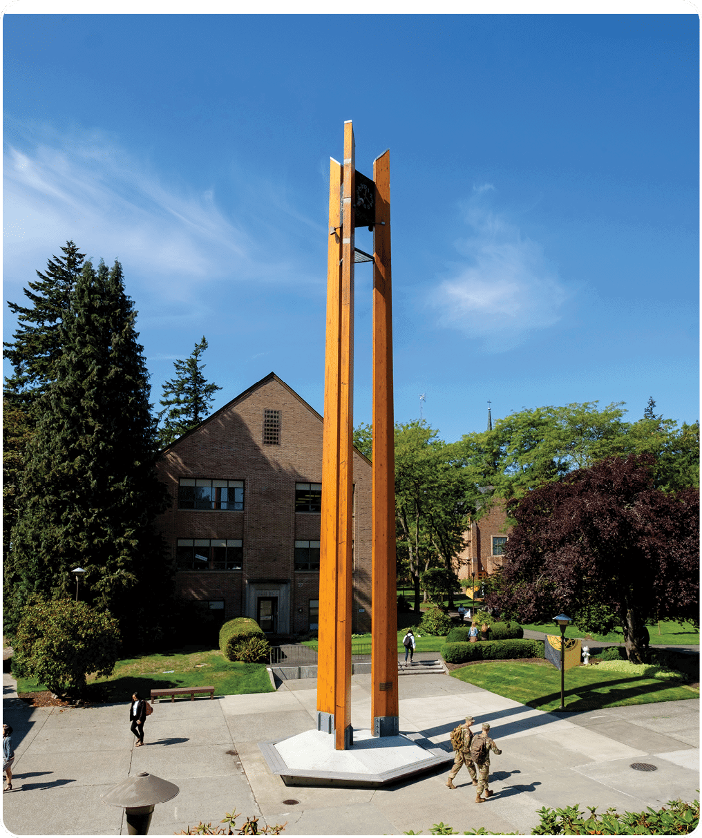 Anderson clock tower near the University Center at PLU, Tuesday, Sept. 18, 2018. (Photo/John Froschauer)