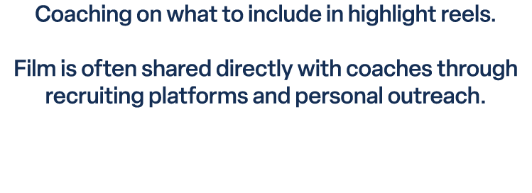 Coaching on what to include in highlight reels. Film is often shared directly with coaches through recruiting platfor...