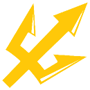 A yellow arrow with a yellow cross on it. AI generated content