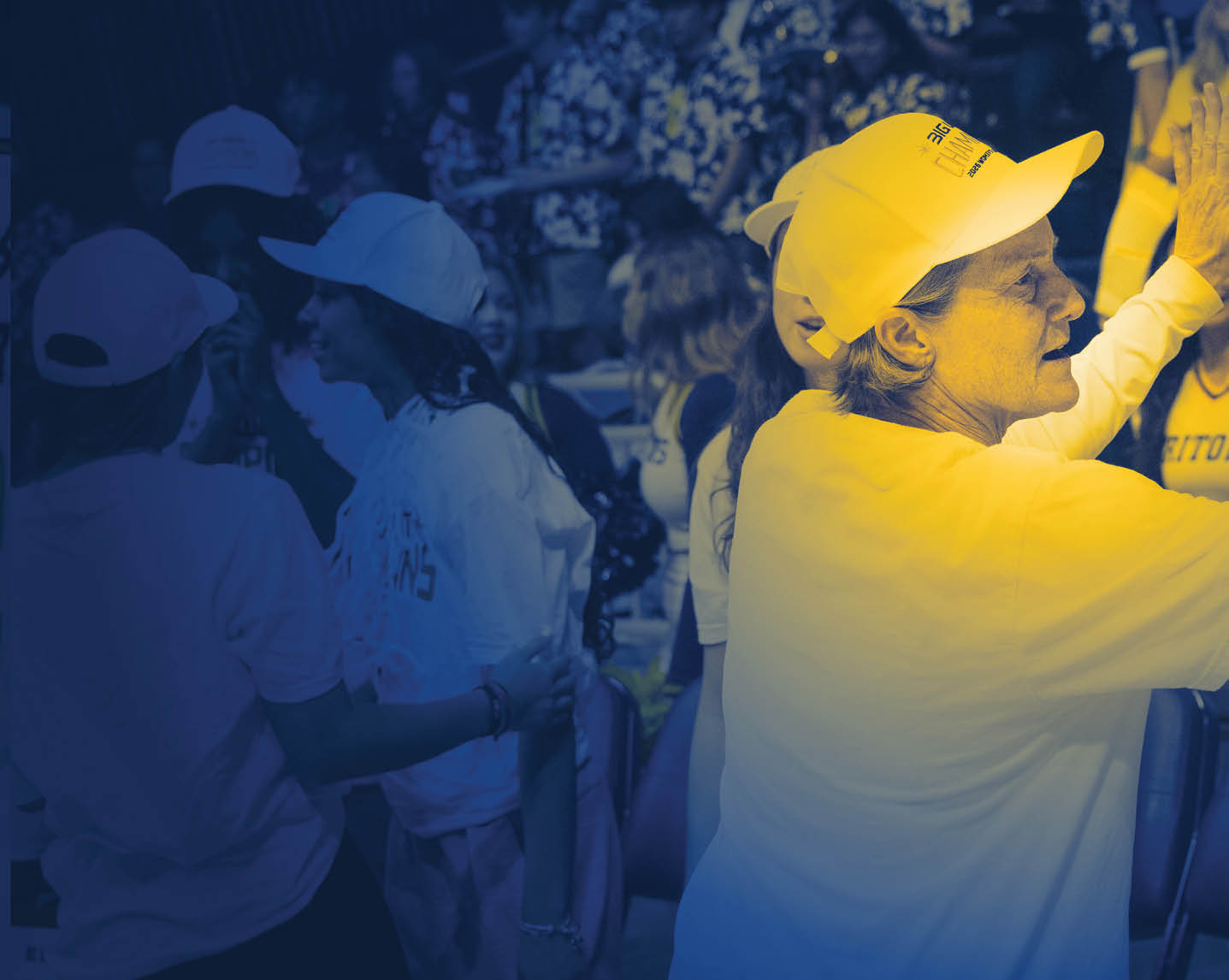 A blue and white image of an arrow pointing to the right. AI generated content