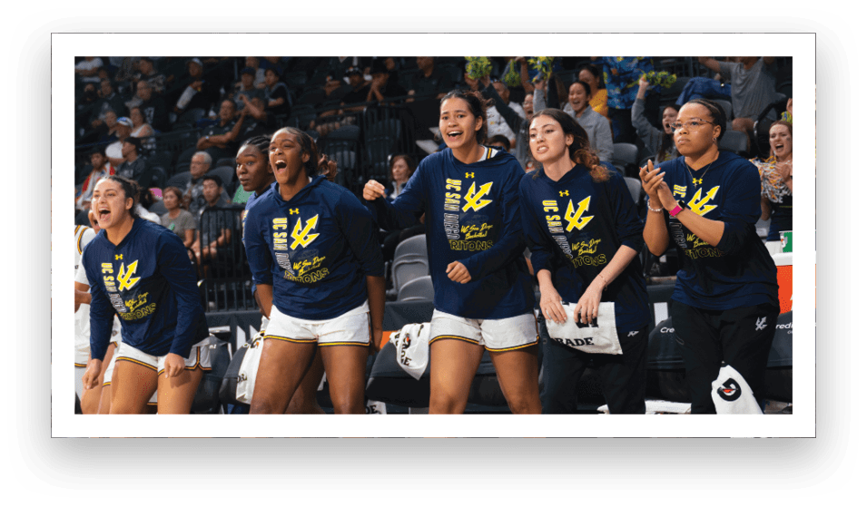A group of people celebrating a victory, with one person holding a trophy. AI generated content