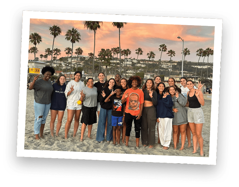 A group of people celebrating a victory, with one person holding a trophy. AI generated content