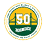 A circular emblem featuring the Golden Gate Bridge with the number 50 in bold, celebrating fifty years of San Francisco Women's Athletics from 1976 to 2026. Description generated by AI
